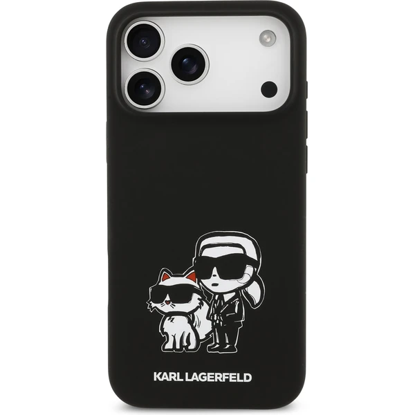 Karl Lagerfeld Liquid Silicone K&CH Sketch MagSafe kryt iPhone 17 Pro Max čierny - Puzdra - Obrázok ffbf3781589242519c367e563ce914d2